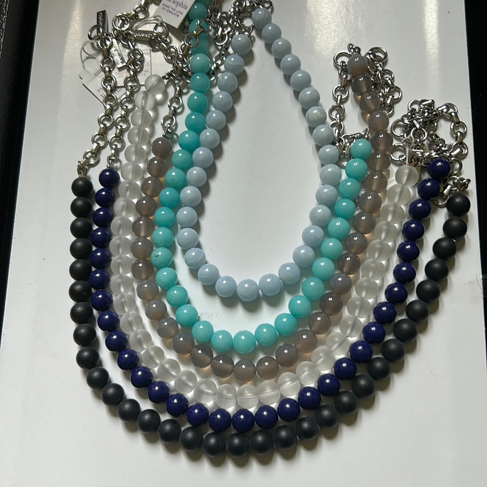 Beaded Pearl style necklaces by Lia Sophia 6 separate colors sold separately